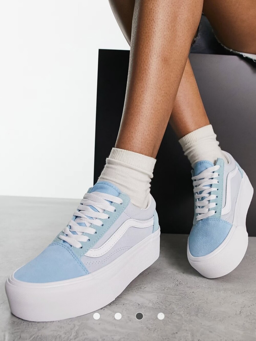 NWOT Vans | Stackform Old Skool Platform Sneakers Colorblock Light Blue Womens 9